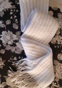 Cozy White Knit Scarf