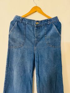 Vintage Frayed Hem Wide Leg Jeans 🌀👖🥿