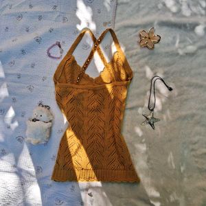 y2k vintage knit fitted top