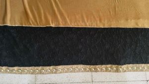 Golden And Black Party Wear Sari With Stitch Blous