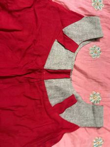 Red &amp; Greylong kurti