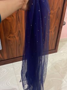Elegant Navy Blue Dupatta