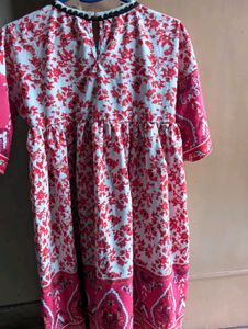 Red &amp; White Floral Print Dress