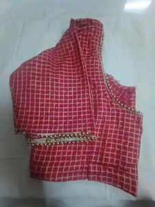 Red & Gold Beaded Blouse