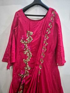 Fuschia Pink Elegant Ethnic Gown