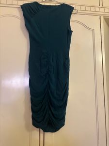 bebe Teal Draped Bodycon Dress