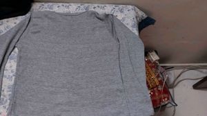 grey &amp; Red Long Sleeve Top