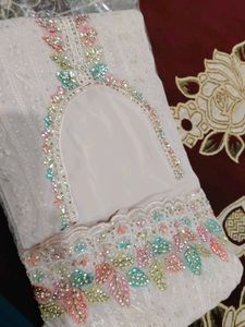 peach colour  jarkan dress material