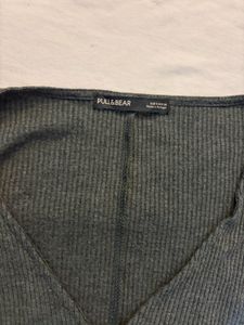 Pull&amp;Bear Ribbed Button-Down Dress