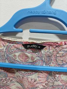 Paisley Print Tie-Front Top
