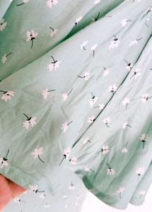 Cute Mint Floral Off-Shoulder Dress