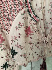 Embroidered Tassle Top