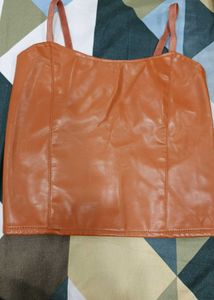 Y2k Leather Pinteresty Crop Top