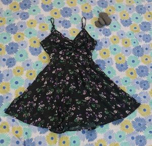 Berrylush Fit &amp; Flare Blackless Mini Dress