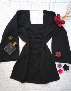 Corset Back Black Kurti 🖤