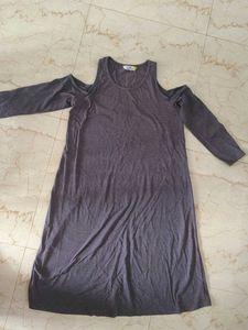 Short Frock With Off Shoulder Pattern
