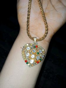 Beautiful Diamond Heart Shape Locket With Chain❤️