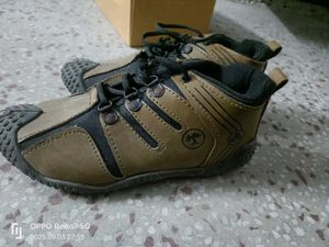 Unique Brown Leather Look Shoes