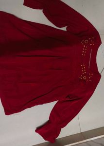 Maroon & Olive Top