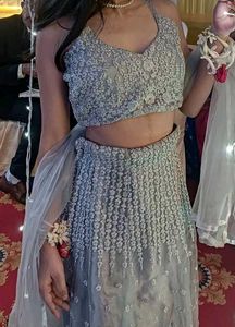 Grey Embroidered Lehenga Choli