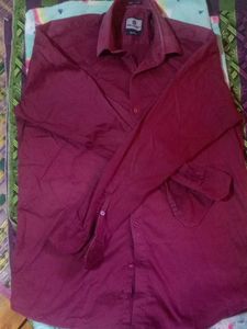 Burgundy, Navy Blue Casual Shirt