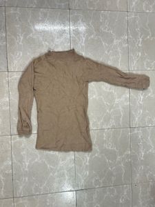 Beige Long Sleeve Hineck