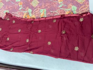 Maroon Embroidered Garara Set