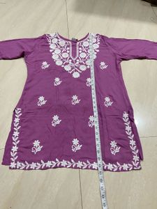 👗 Beautiful Purple Embroidered Kurti 👗