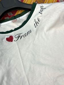 White Graphic Print Tee
