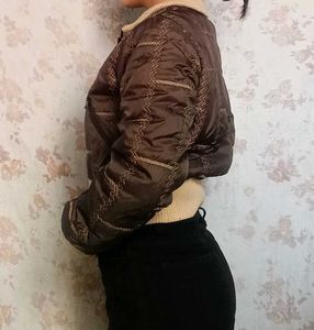 Brown Padded Bomber Jacket