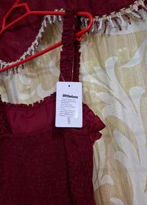 🍒 Vintage Cherry Ruffle High low Midi Dress