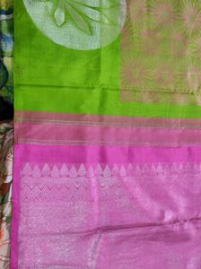 Pink &amp; Green Saree
