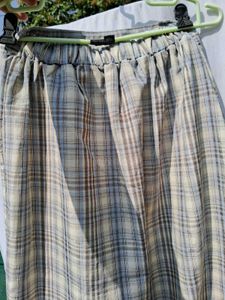 Vintage A Line Ivory Plaid Skirt