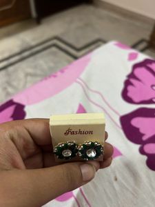 Green Stud Earrings