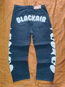 &#39;BLACKAIR&#39; Y2K Skull Patch Denim
