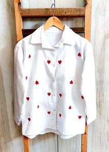 White Cotton Shirt Size-36-38