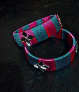 Beautiful Pink And Aqua Color Combination Bangles