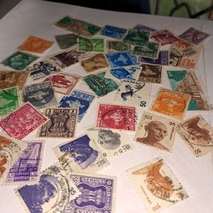 40 Vintage Indian Stamps