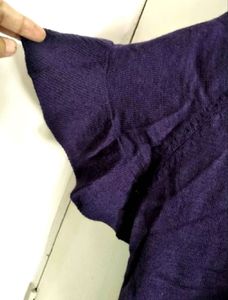 Beautiful Ruffle Sleeve Woolen Imported Top