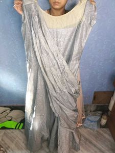 Elegant Silver Ethnic Gown