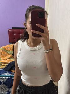 Ribbed Tank Top with Bows