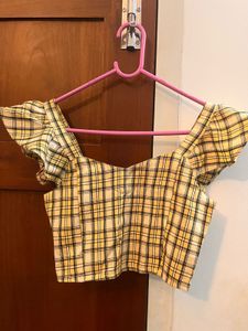 Yellow Checkered Crop Top – Ginger by Lifestyle