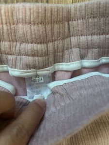 Pink Knit Flare Pants