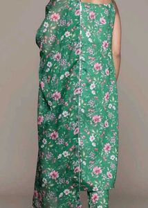 Green Floral Kurta Set