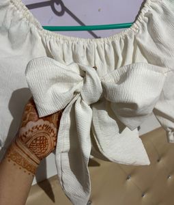 White Criss Cross Crop Top