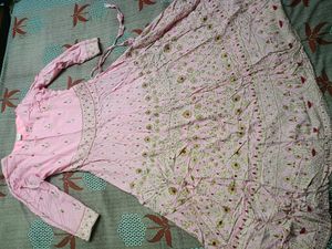 Pink Gown With Dupatta