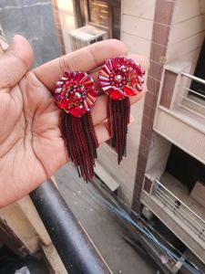Red Earrings New Unused Party Wear