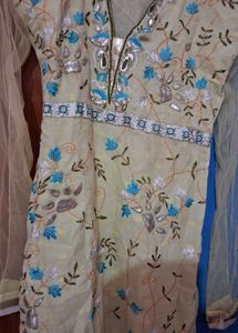 Light Yellow Embroidered Kurti