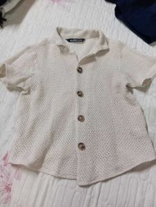 Knit Kid Shirt With Inner Vest