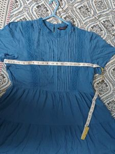 Blue Tiered Mini Dress